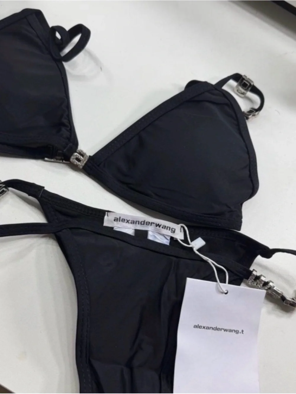 Alexander Wang Black Triangle Bikini Set